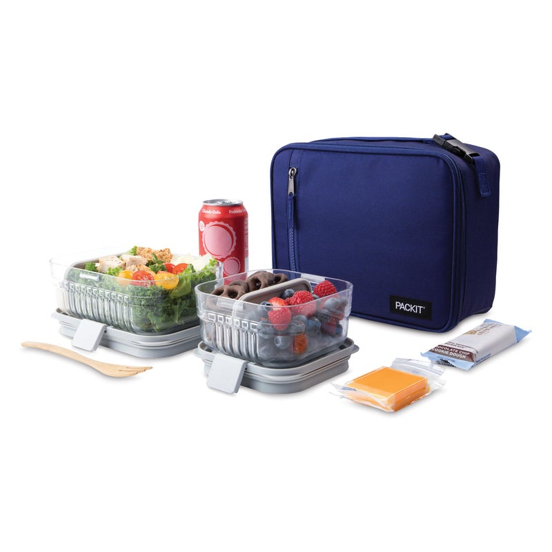 PackIt Freezable Classic Lunch Box, True Blue, Built with EcoFreeze Technology, Collapsible, Reusable, Zip Closure With Front Pocket and Buckle Handle, For Work Lunches and Fresh Lunch On the Go - Image 5